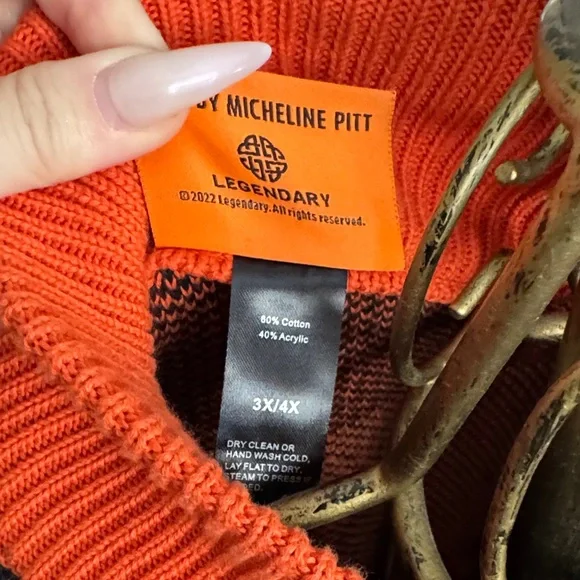 Black and Orange Halloween Sweater - Picture 3 of 6